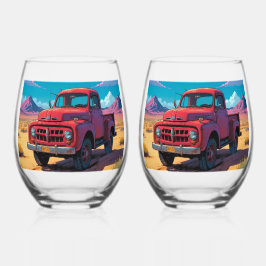 Classic American Pickup   Wijnglas Zonder Voet