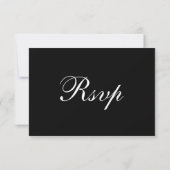 Classic and Formal Black | QR Code Wedding RSVP Kaartje (Achterkant)