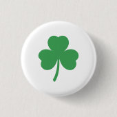 Classic and Lucky Three Leaf Clover Round Button  (Voorkant)