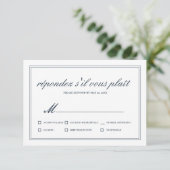 Classic and Simple Elegant Wedding RSVP (Staand voorkant)