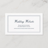 Classic and Simple Elegant Wedding Website Informatiekaartje (Voorkant)