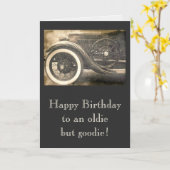 Classic Antique Car Carte d'Anniversaire personnal (Fleur jaune)