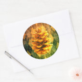 Classic  argyle pinecone rustiek goudgroen ronde sticker (Envelop)
