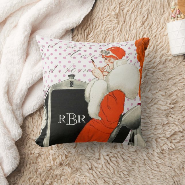 Classic Art Deco Parijse Flapper Mode Afbeelding Kussen (Deken)