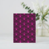 Classic Art Deco Pattern in Pink and Black Briefkaart (Staand voorkant)
