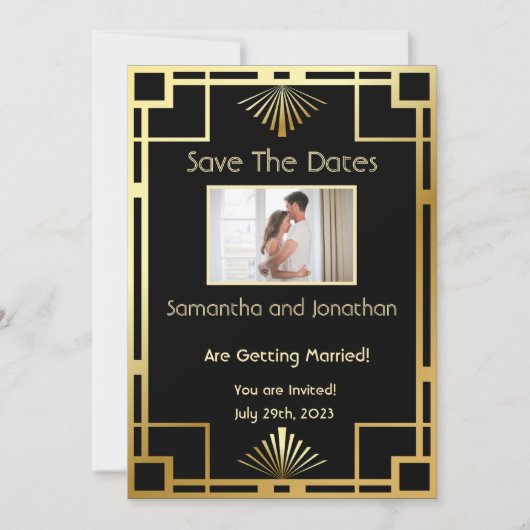 Classic Art Deco  Save the Dates Kaart (Voorkant)