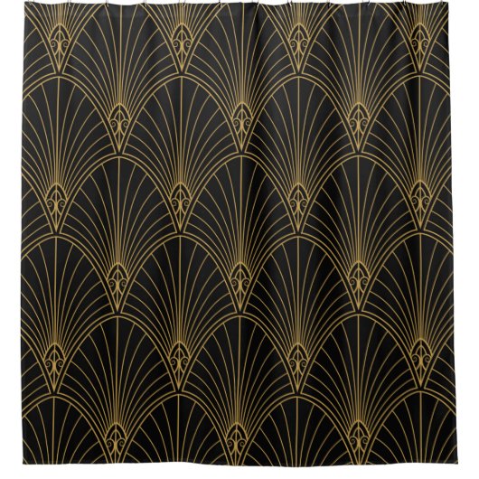 Classic Art Deco Seamless Pattern. Geometrische St Douchegordijn (Voorkant)