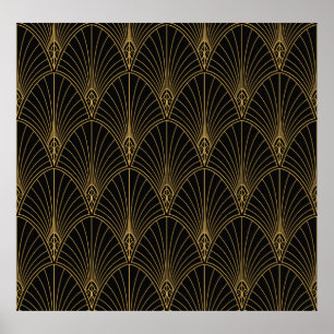 Classic Art Deco Seamless Pattern. Geometrische St Poster