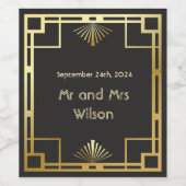 Classic Art Déco Vintage Mariage Étiquettes de vin (Étiquettes simples)