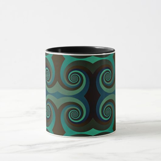 Classic art deco zwart-groen mok (Midden)