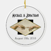 Classic Art Gay Wedding Keepslag Keramisch Ornament (Achterkant)