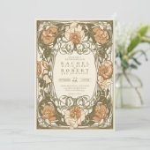 Classic Art Nouveau Floral Faire-part de mariage (Debout devant)