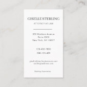 Classic Attorney at Law Professional Photo  Visitekaartje (Achterkant)