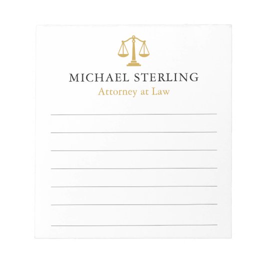 Classic Attorney Scales of Justice Black Gold Notitieblok (Voorkant)