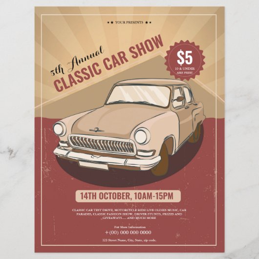 Classic Auto Show Flyer Sjabloon (Voorkant)