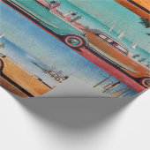 CLASSIC-AUTO'S OP DE SEASIDE-WEG CADEAUPAPIER (Hoek)