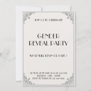 Classic Baby Gender Reveal Party Invitation Kaart