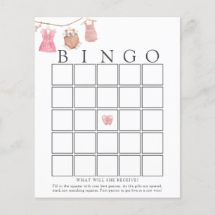 Classic Baby Girl Baby Bingo Game Kaart