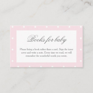 Classic Baby Pink Bow Baby shower boeken voor Baby Informatiekaartje