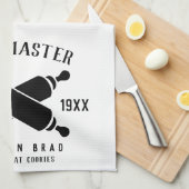 Classic Bake Master moederdag aangepaste zwarte te Theedoek (Quarter Fold)