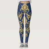 Classic Baroque Ornamental Gold Leggings (Voorkant)