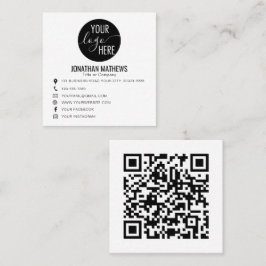 Classic Basic Professional Bedrijf Logo QR Code Vierkante Visitekaartje