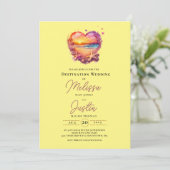 Classic Beach Heart Faire-part de mariage (Debout devant)