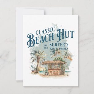 Classic Beach Hut - Surfer's Bar & Drinken Feestdagenkaart