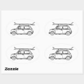 Classic Beach Mini Cooper Ovale Sticker (Vel)