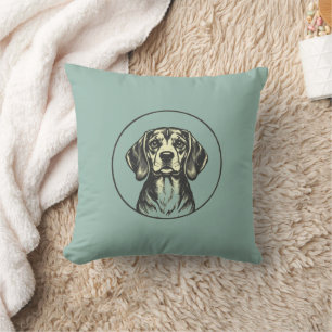 "Classic Beagle Dog Portrait -  stijl Art P Kussen