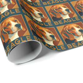 Classic Beagle Portret Retro Stijl Cadeaupapier