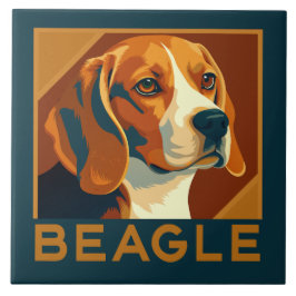 Classic Beagle Portret Retro Stijl Tegeltje
