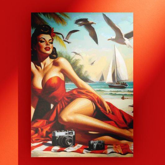 Classic  Beauty Pinup Briefkaart