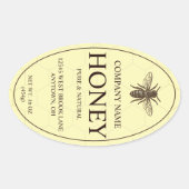 Classic Bee Honey Product Label Sticker (Voorkant)