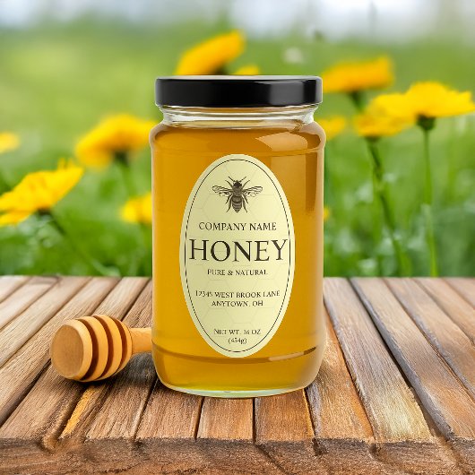 Classic Bee Honey Product Label Sticker