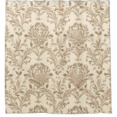 Classic Beige Damask Douchegordijn (Voorkant)