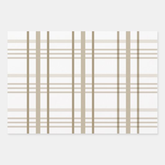 Classic Beige en White Buffalo Check Inpakpapier Vel (Voorkant 2)