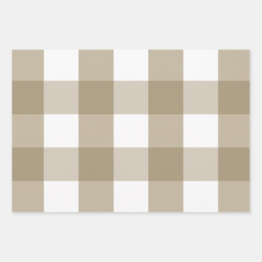 Classic Beige en White Buffalo Check Inpakpapier Vel (Voorkant)