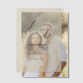 Classic Beige vellum Elegant Invitation (Décalage (Couple))