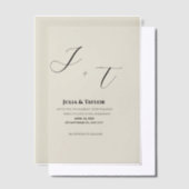 Classic Beige vellum Elegant Invitation Vellum Uitnodigingen (Offset)