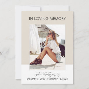 Classic beige & white begrafenis programma