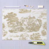 Classic Beige Wit  Frans Chateau Toile Tissuepapier (Craft)