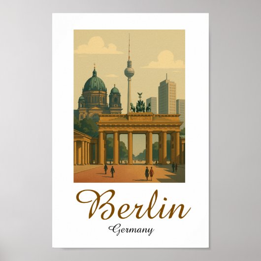 Classic  Berlijn Duitsland Landmark Poster (Voorkant)