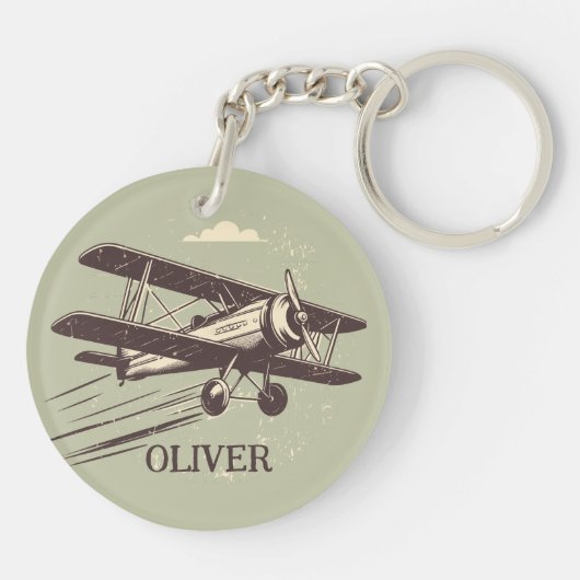 Classic Biplane Sleutelhanger (Achterkant)