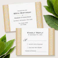 Classic Birthday Party Gold RSVP Response Card