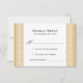 Classic Birthday Party Gold RSVP Response Card (Devant)