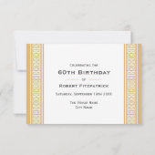 Classic Birthday Party Gold RSVP Response Card (Dos)