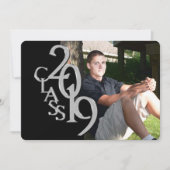 Classic Black 2019 Photo Graduation Invitation (Devant)