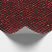 Classic Black and Glitter Red Houndstooth Pattern  Cadeaupapier (Hoek)