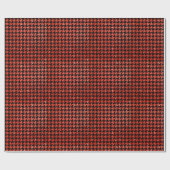 Classic Black and Glitter Red Houndstooth Pattern  Cadeaupapier (Vlak)